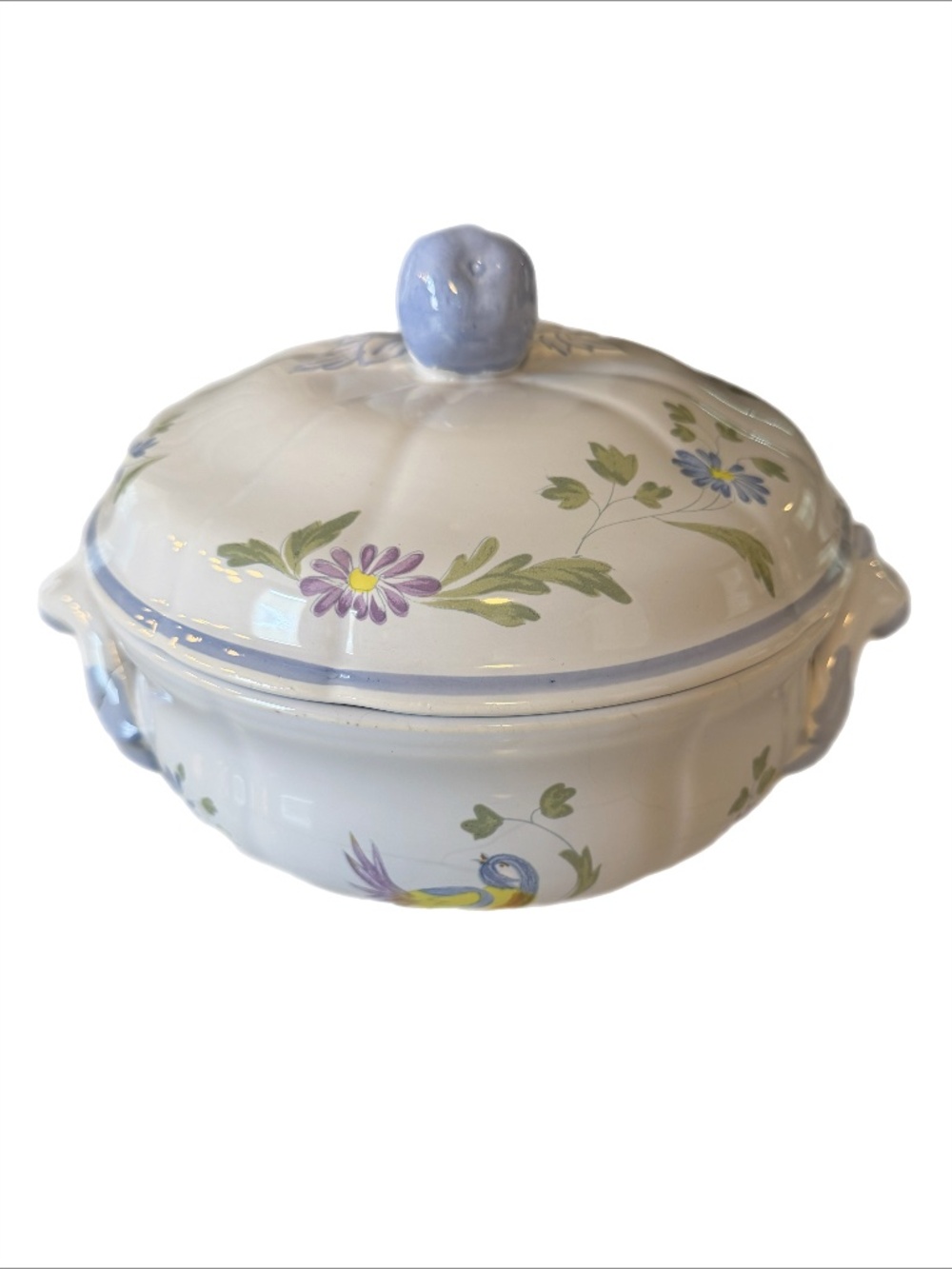 Vintage Longchamp France Perouges Soup Tureen with Apple Finial Lid - AS IS